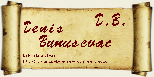 Denis Bunuševac vizit kartica